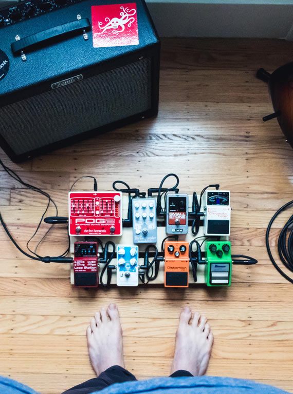 Guitar Pedal Board with Built-in Power Supply Effect Aluminium