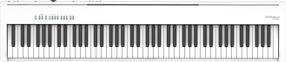 An image of Roland FP-30X 88 Note Compact Piano, White | PMT Online