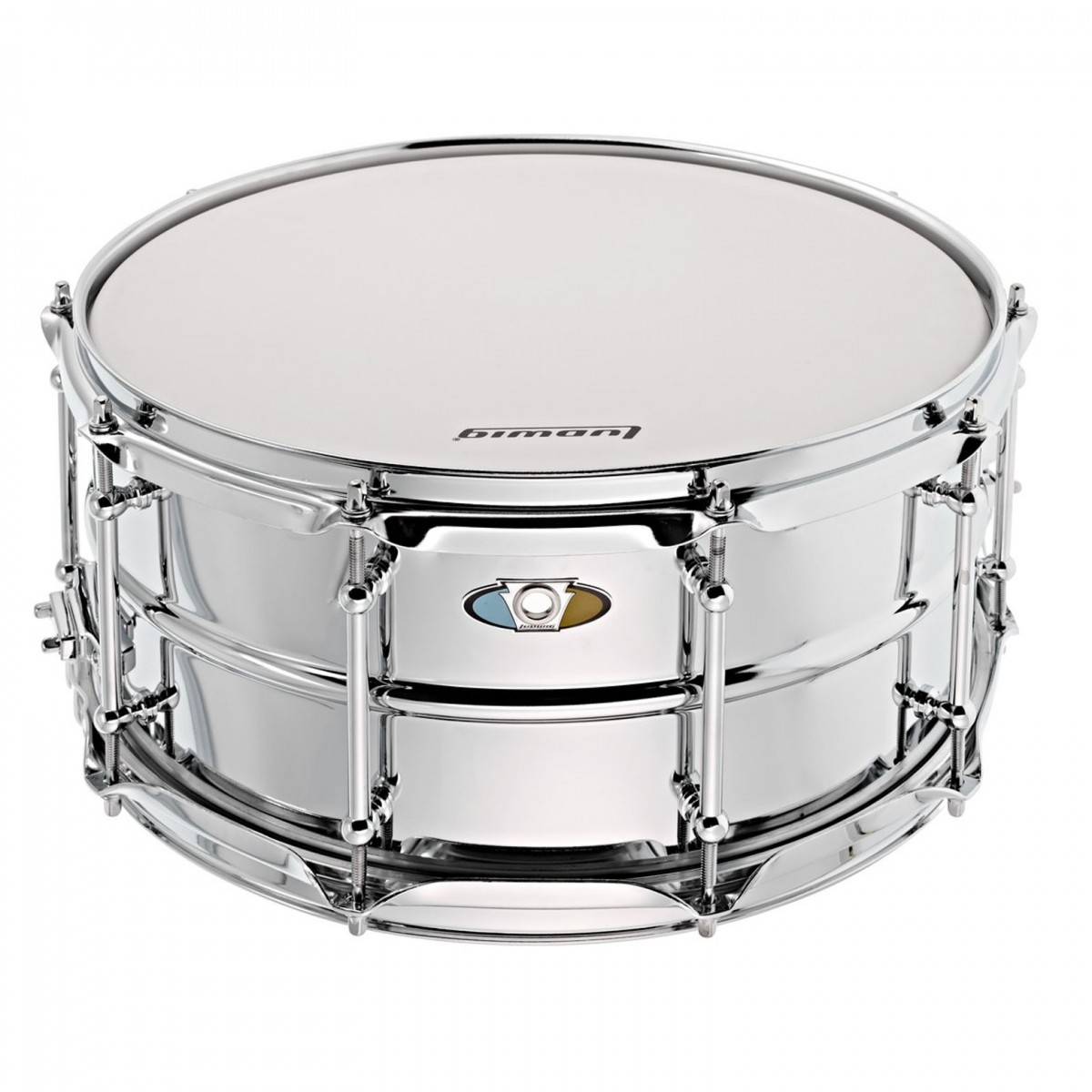 An image of Ludwig LU6514SL 14x 6.5 Steel Supralite Snare Drum with Ludwig P88 strainer