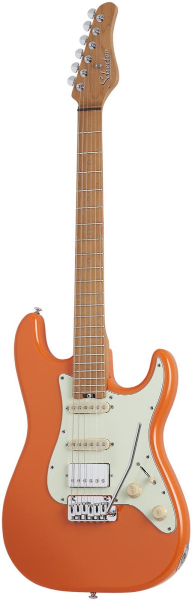 An image of B-Stock Schecter Nick Johnston Traditional HSS Electric Guitar, Atomic Orange | ...