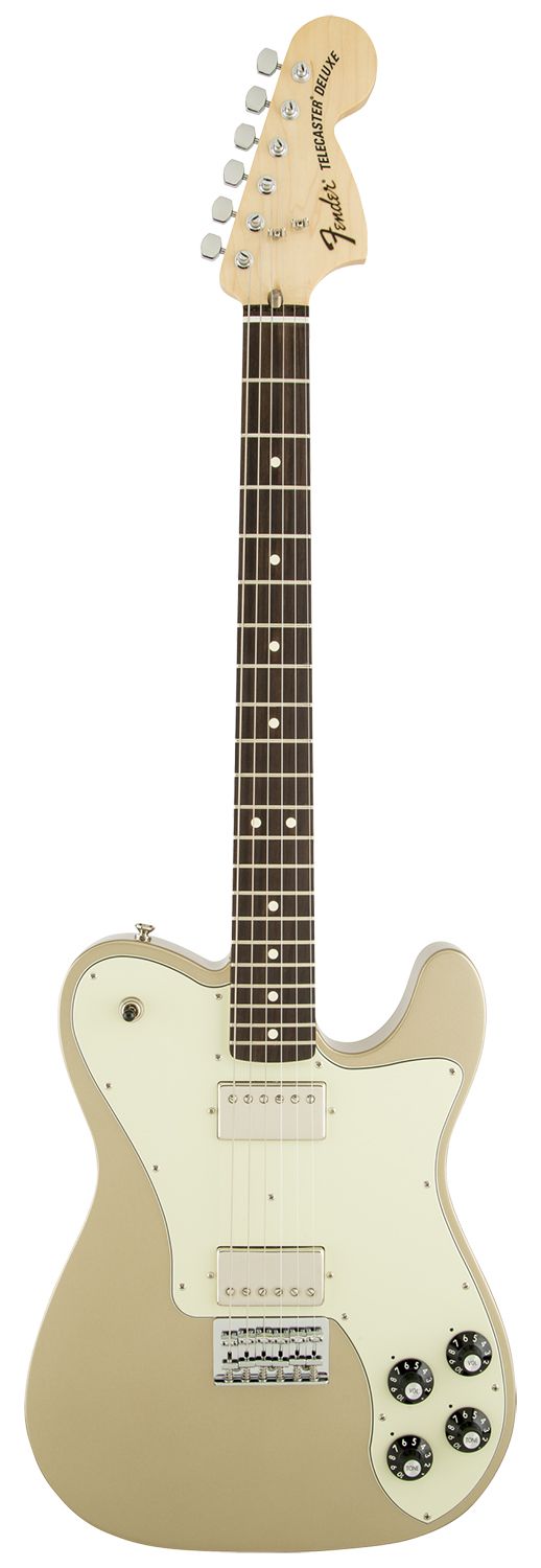 An image of Fender Chris Shiflett Telecaster Deluxe, Shoreline Gold | PMT Online