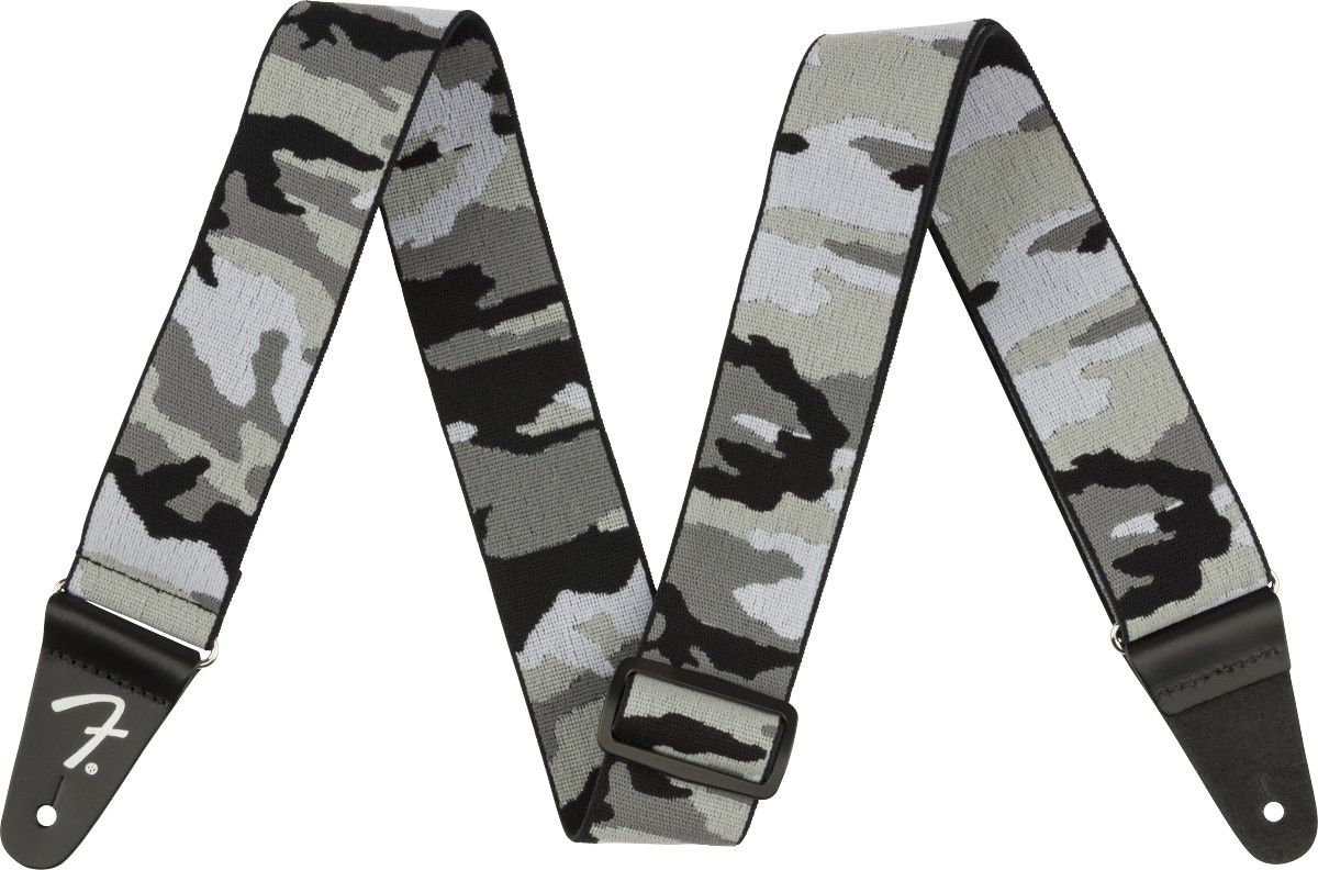 An image of Fender WeighLess 2" Guitar Strap, Winter Camo - Gift for a Guitarist | PMT Onlin...