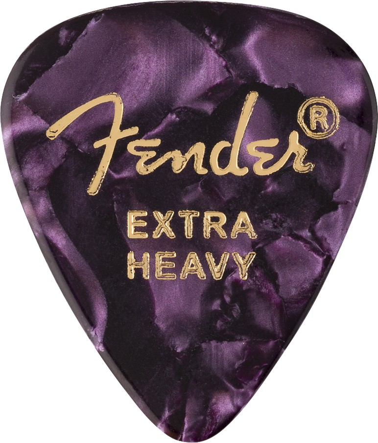 An image of Fender 351 Shape Extra Heavy Premium Picks 12 Pack, Purple Moto | PMT Online
