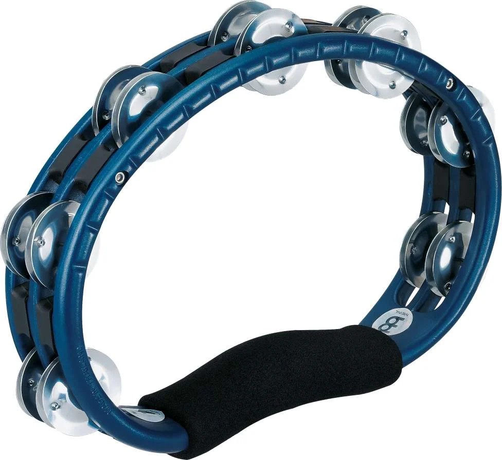An image of Meinl Traditional ABS Tambourine with Steel Jingles, Blue
