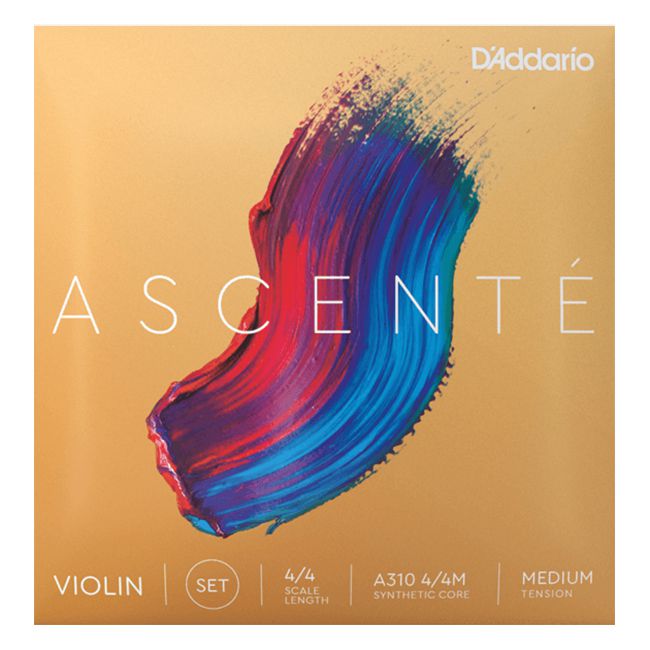 An image of DAddario Ascente Violin String Set 4/4 Scale, Medium Tension