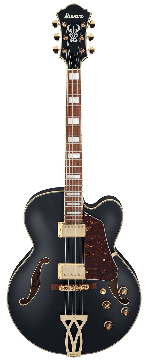 An image of Ibanez AF75G-BKF Artcore Hollow Body Guitar, Black Flat | PMT Online