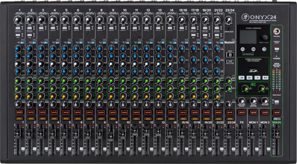 An image of Mackie ONYX 24 24-Channel Analogue Mixer with Multi-Track USB | PMT Online