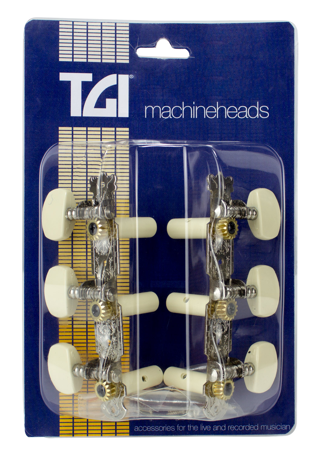 An image of TGI Machineheads. Classical 3 in a Line. Nickel. | PMT Online
