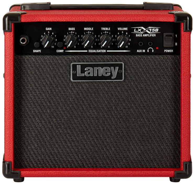 An image of Laney LX15B-RED 15 Watt Bass Combo Amp, Red | PMT Online