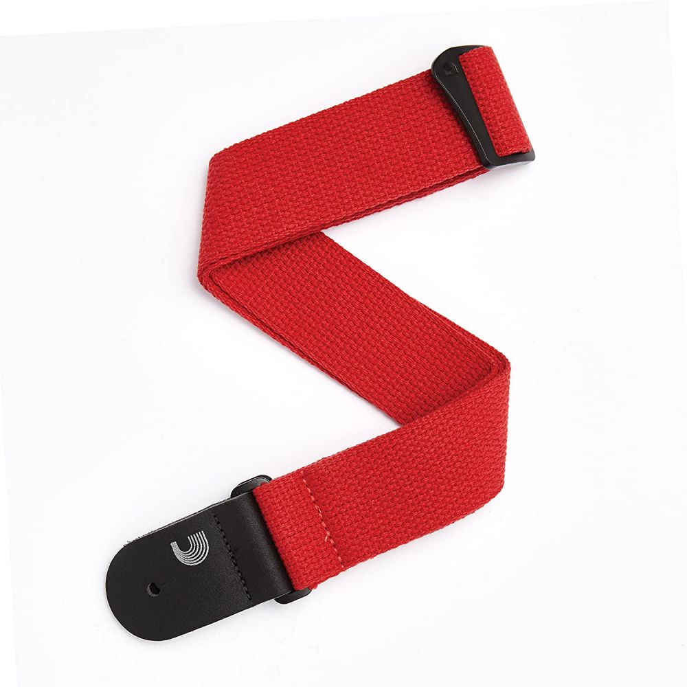An image of DAddario Cotton Guitar Strap Red | PMT Online