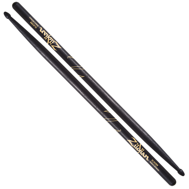 An image of Zildjian 5A Wood Tip Black Drumsticks | PMT Online