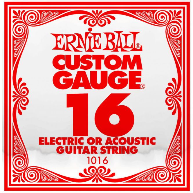 An image of Ernie Ball 1016 .016 Single Plain Steel String | PMT Online