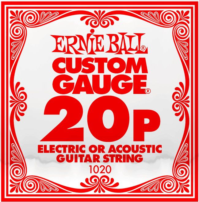 An image of Ernie Ball 1020 .020 Single Plain Steel String | PMT Online