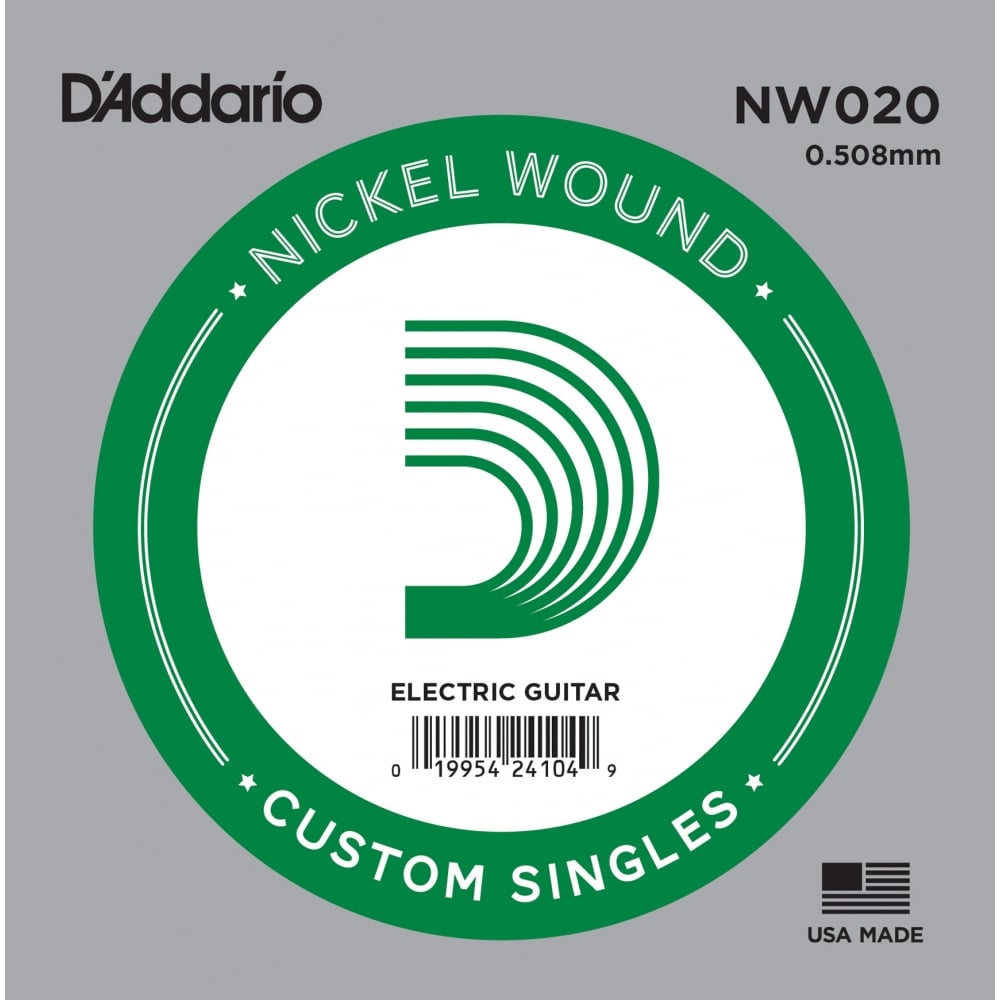 An image of D'Addario XL Nickel Wound .020 Electric Guitar Single String | PMT Online