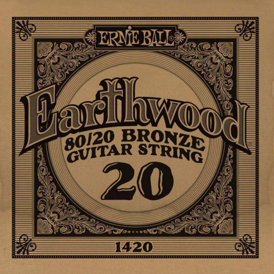 An image of Ernie Ball 1420 .020 Earthwood Acoustic 80/20 Bronze | PMT Online