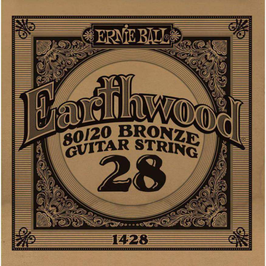 An image of Ernie Ball 1428 .028 Earthwood Acoustic 80/20 Bronze