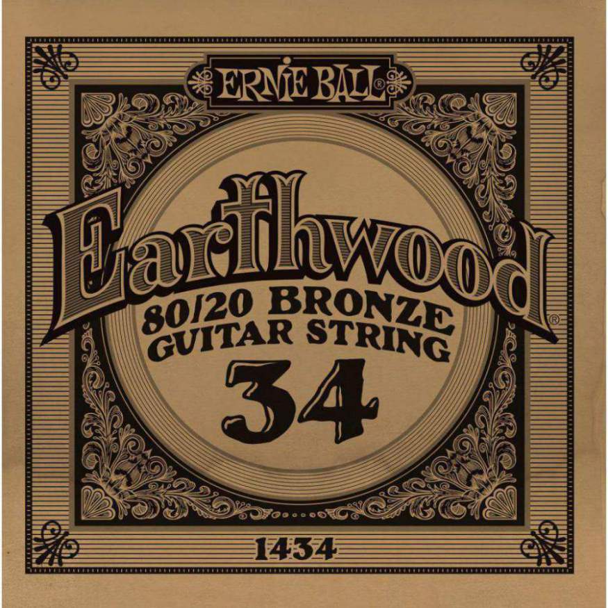 An image of Ernie Ball 1434 .034 Earthwood Acoustic 80/20 Bronze | PMT Online