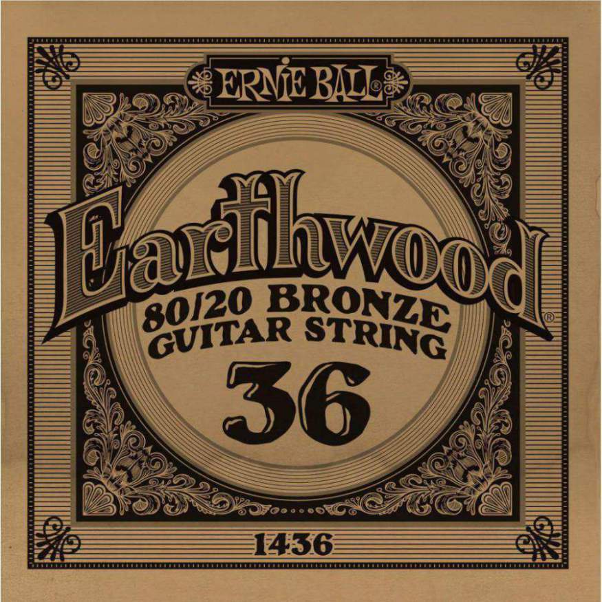 An image of Ernie Ball 1436 .036 Earthwood Acoustic 80/20 Bronze | PMT Online