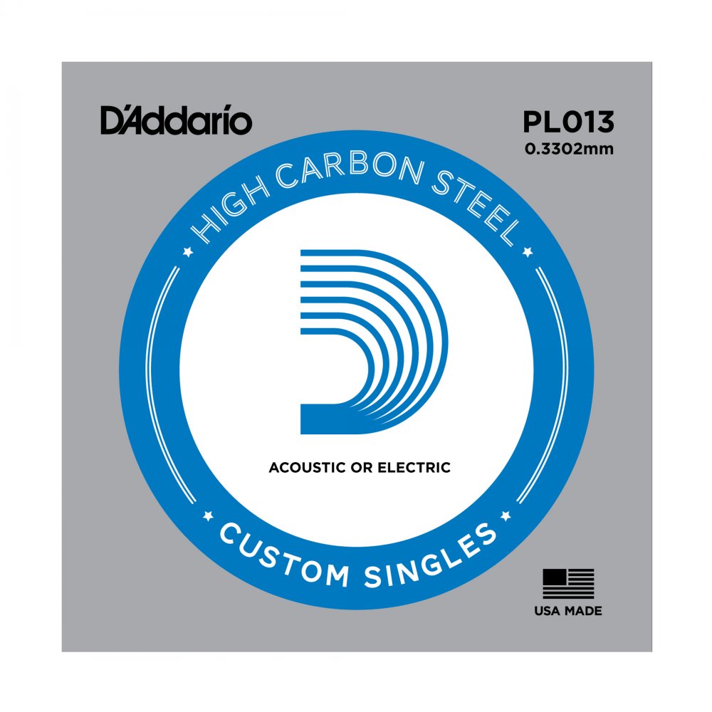 An image of D'Addario High Carbon Plain Steel .013 Single Guitar String | PMT Online
