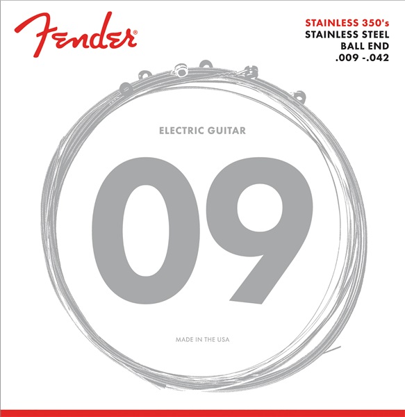 An image of Fender 350L Stainless Steel Electric Strings 9-42 | PMT Online