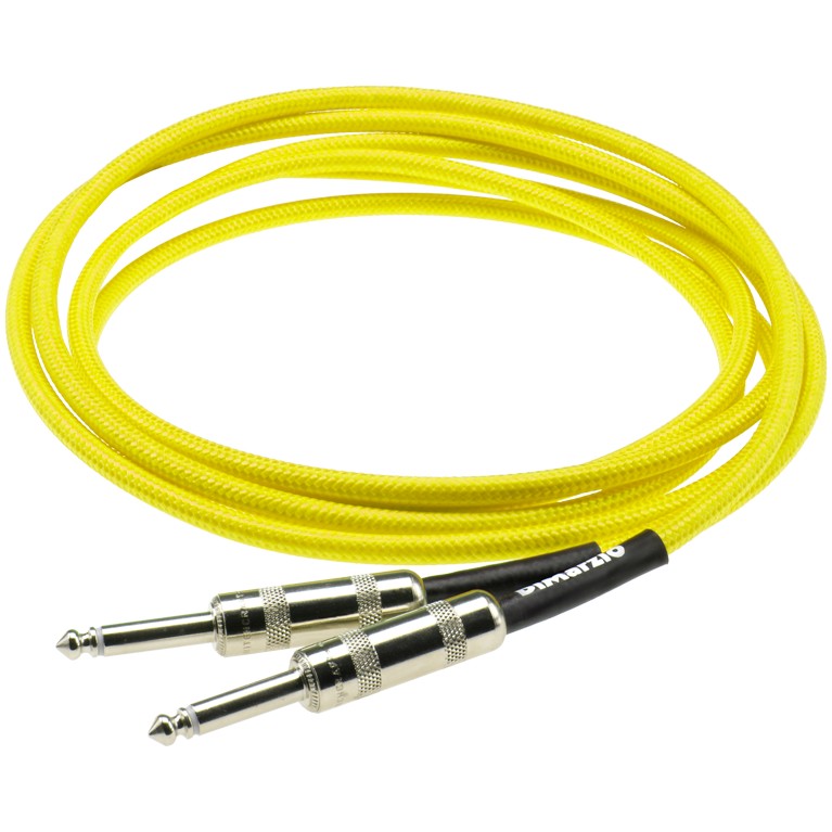 An image of DiMarzio Overbraid Instrument Cable, Straight, 10ft, Neon Yellow | PMT Online