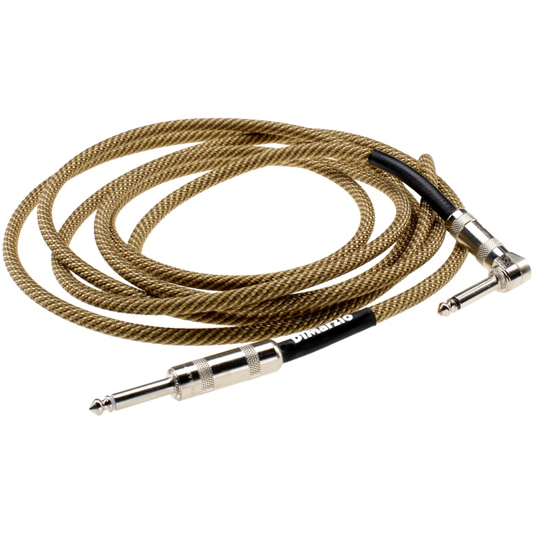 An image of DiMarzio Overbraid Cable, Straight/Angled, 15ft, Vintage Tweed | PMT Online