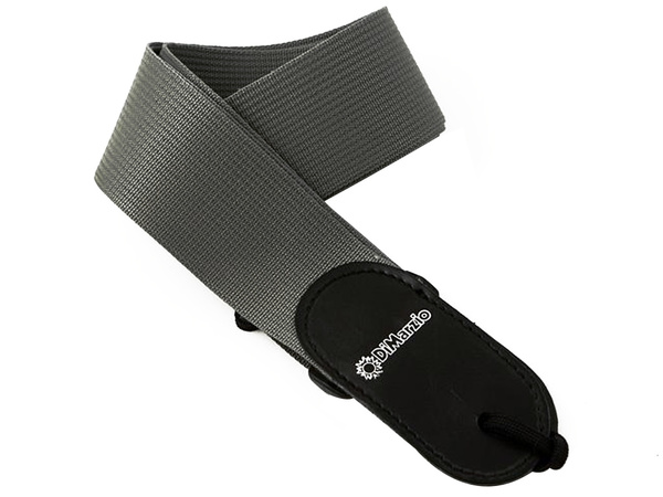 An image of DiMarzio Fabric Guitar Strap with Leather Ends Grey | PMT Online