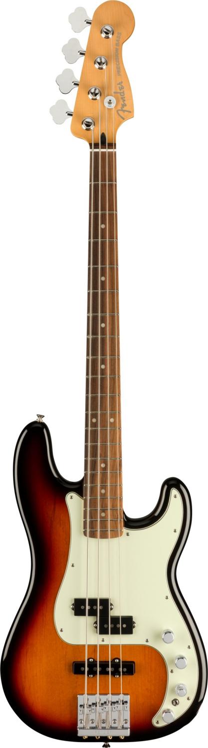 An image of Fender Player Plus Precision Bass, PF, 3-Color Sunburst | PMT Online