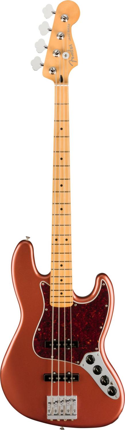 An image of Fender Player Plus Jazz Bass, MN, Aged Candy Apple Red | PMT Online