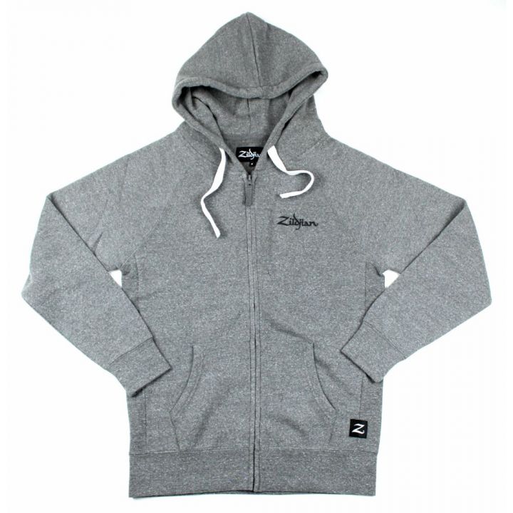 An image of Zildjian Grey Zip Up Logo Hoodie S | PMT Online