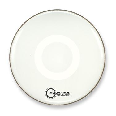 An image of Aquarian 24" Regulator RF Resonant Gloss White Bass Drumhead | PMT Online