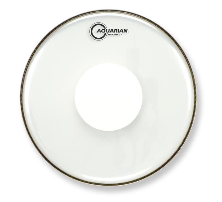 An image of Aquarian 12" Response 2 Clear with Power Dot Drumhead | PMT Online
