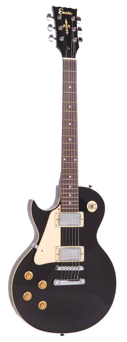 An image of Encore LH-E99BLK Left Handed Electric Guitar, Gloss Black | PMT Online