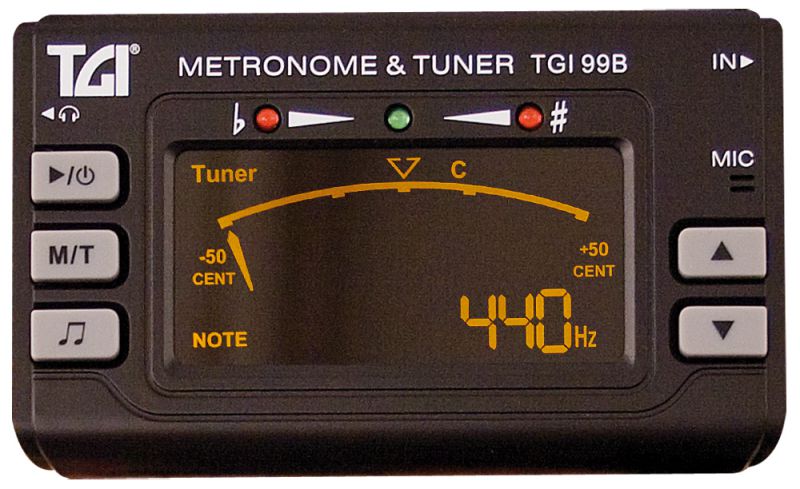 An image of TGI Tuner Chromatic Tuner/Metronome With Clip On Mic | PMT Online