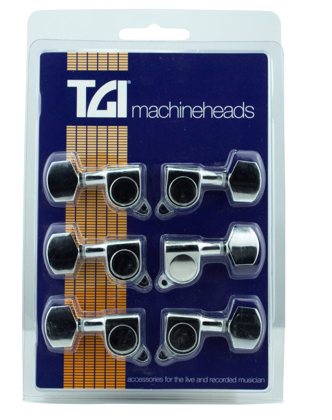 An image of TGI Machineheads Electric 3 A Side M6 Style Chrome | PMT Online