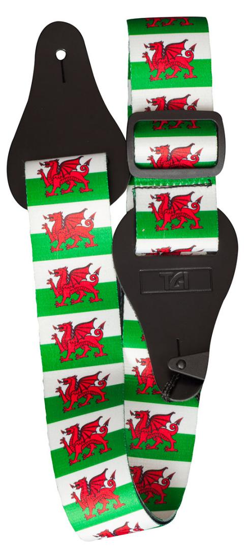 An image of TGI Guitar Strap Welsh Dragon | PMT Online