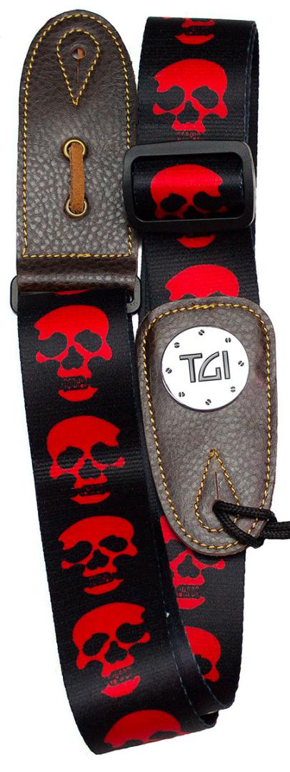 An image of TGI Guitar Strap Skull Black | PMT Online