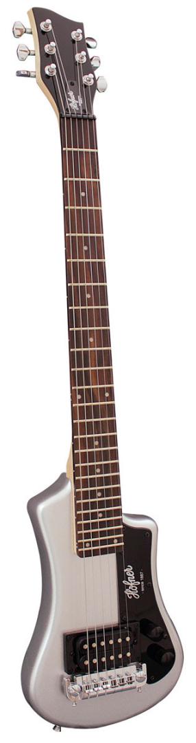 An image of Hofner HCT Shorty Guitar Silver | PMT Online