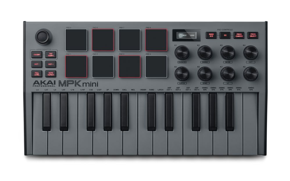 An image of Akai Professional MPK Mini 3, Special Edition Grey | PMT Online