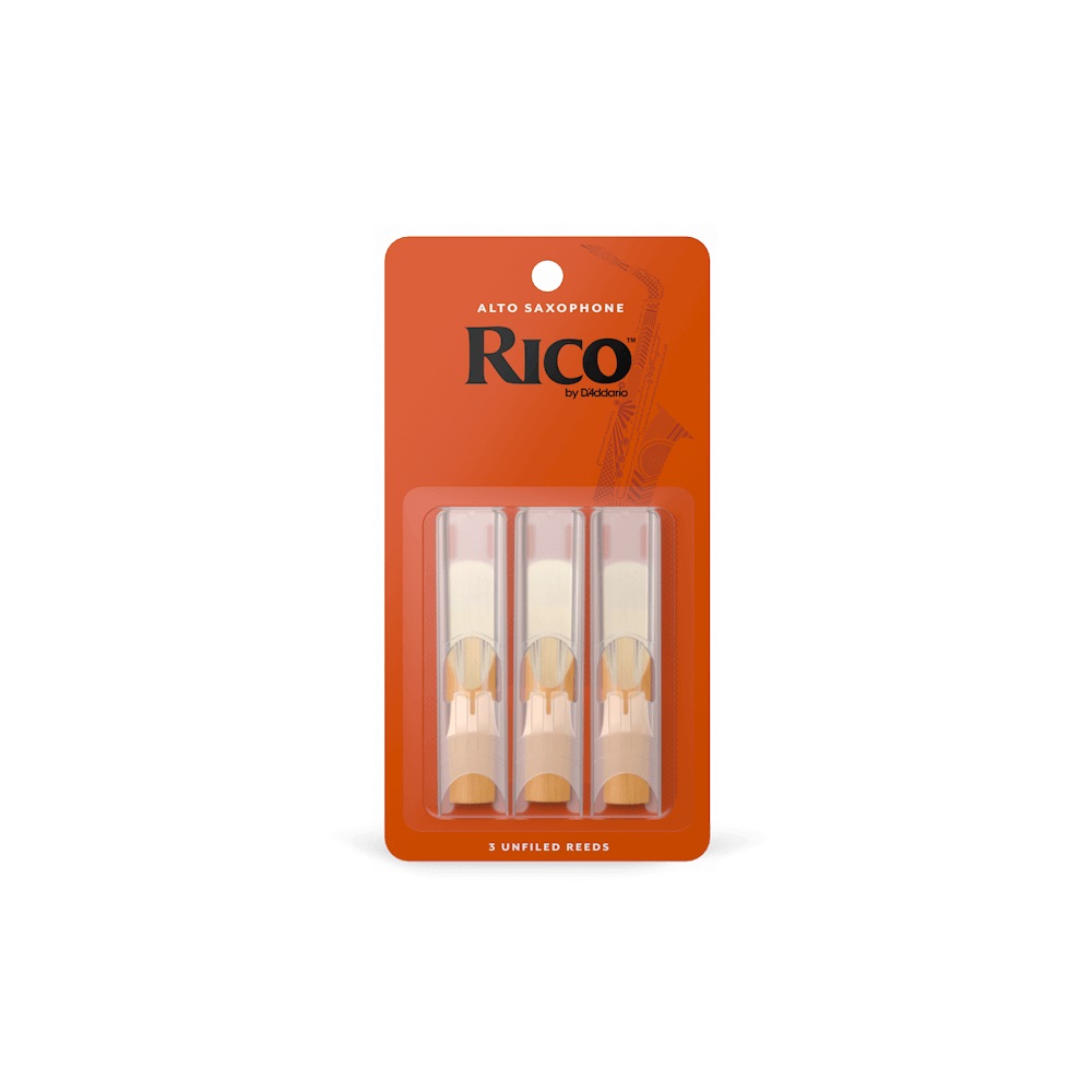 An image of Rico by D'Addario Alto Saxophone Reeds 1.5, 3-Pack | PMT Online