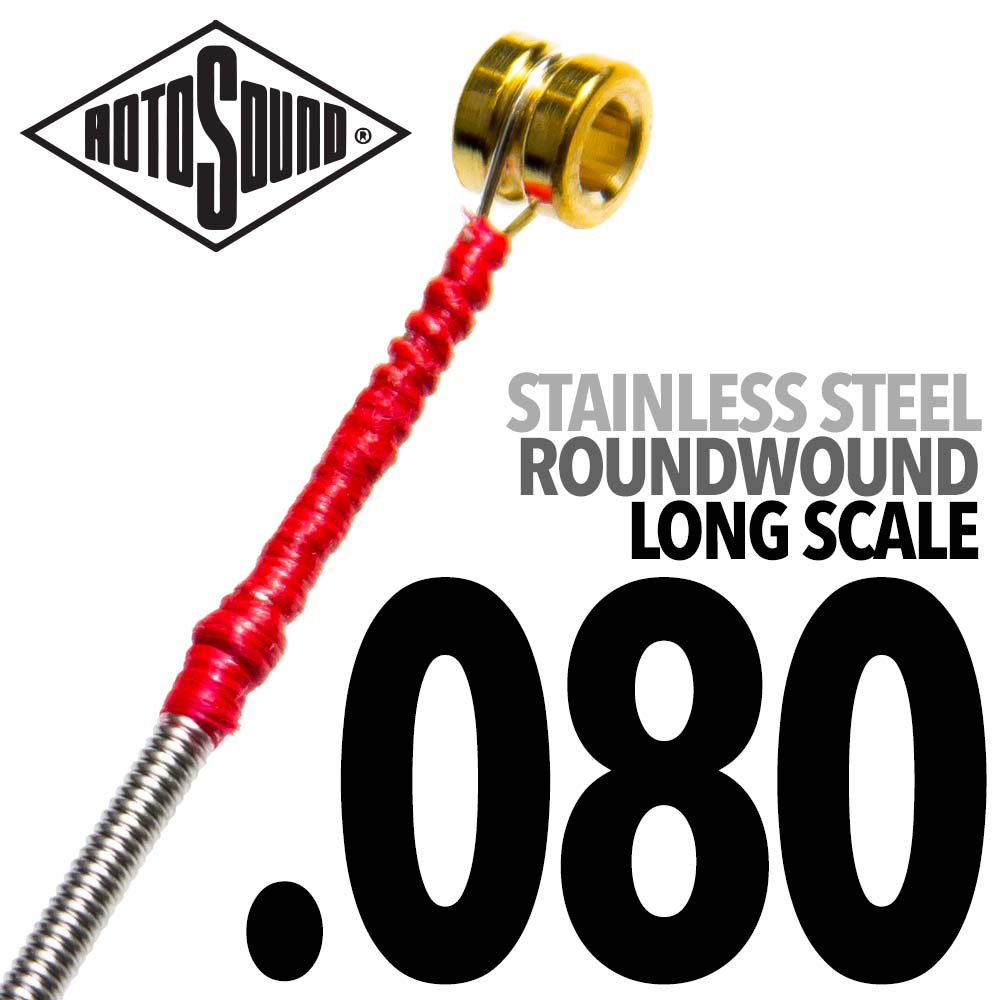 An image of Rotosound SBL080 Stainless Steel Single Bass String, 0.80 | PMT Online