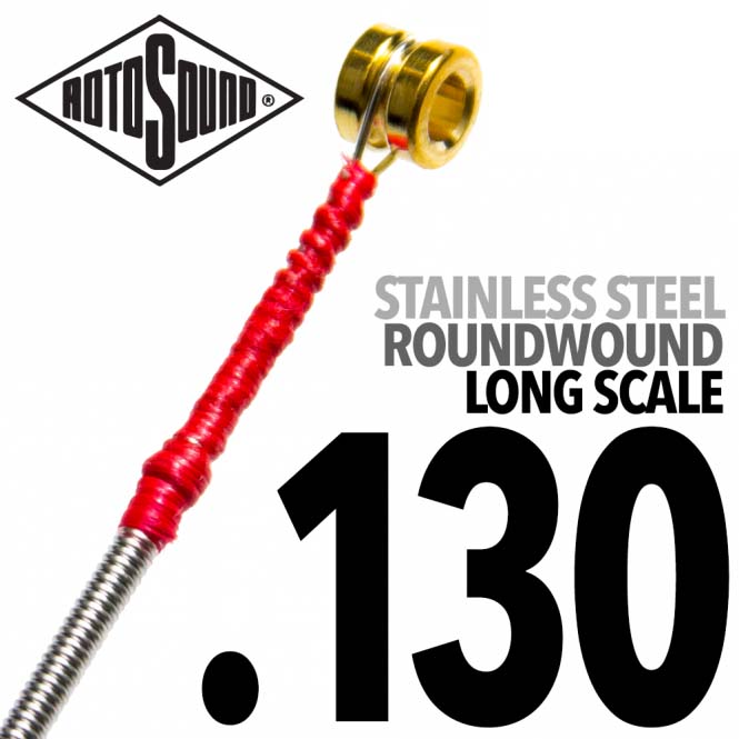 An image of Rotosound SBL130 Stainless Steel Single Bass String, 1.30 | PMT Online