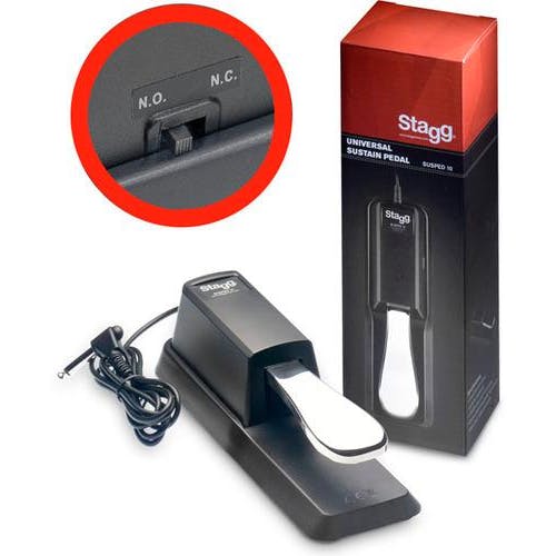 An image of Stagg Piano Style Sustain Pedal with Polarity Switch - Gift for a Keyboardist | ...