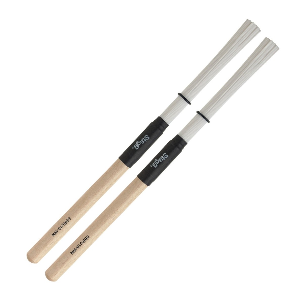 An image of Stagg Nylon Brushes Extra Dynamic Wooden Handle | PMT Online