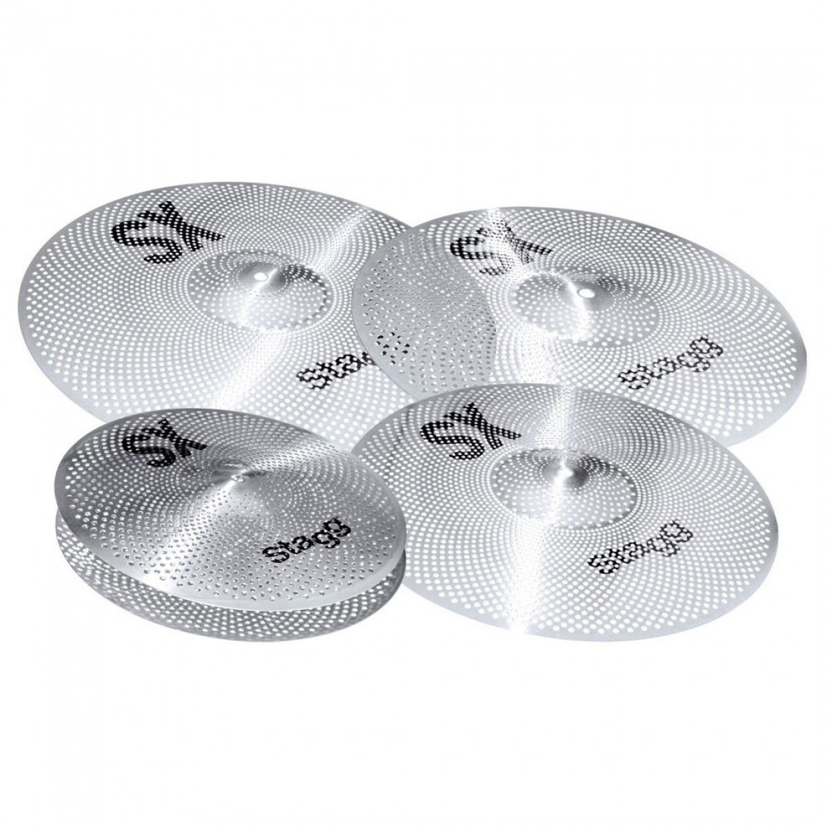 An image of Stagg Silent Practice Cymbal set w/bag | PMT Online