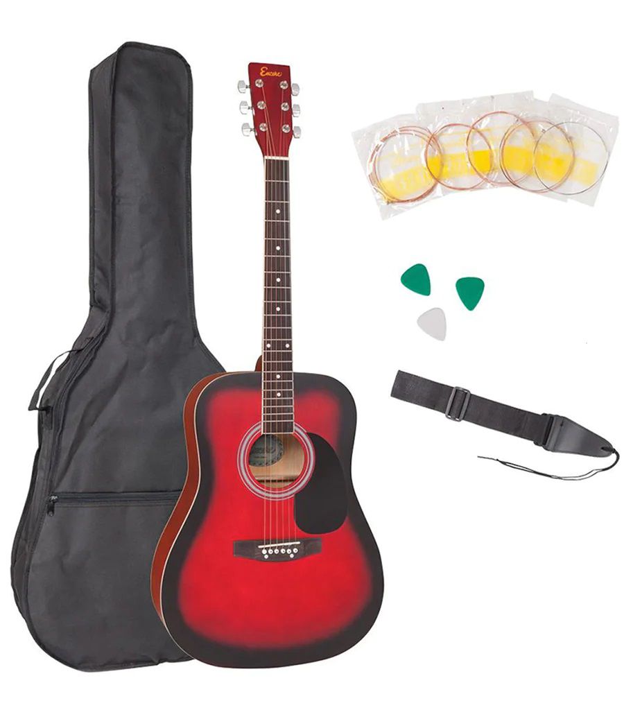 An image of Encore Acoustic Guitar Outfit, Redburst | PMT Online