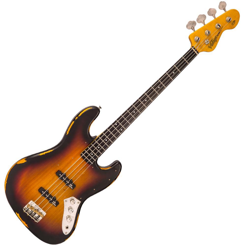 An image of Vintage VJ74JP Bass Icon, Sunburst | PMT Online