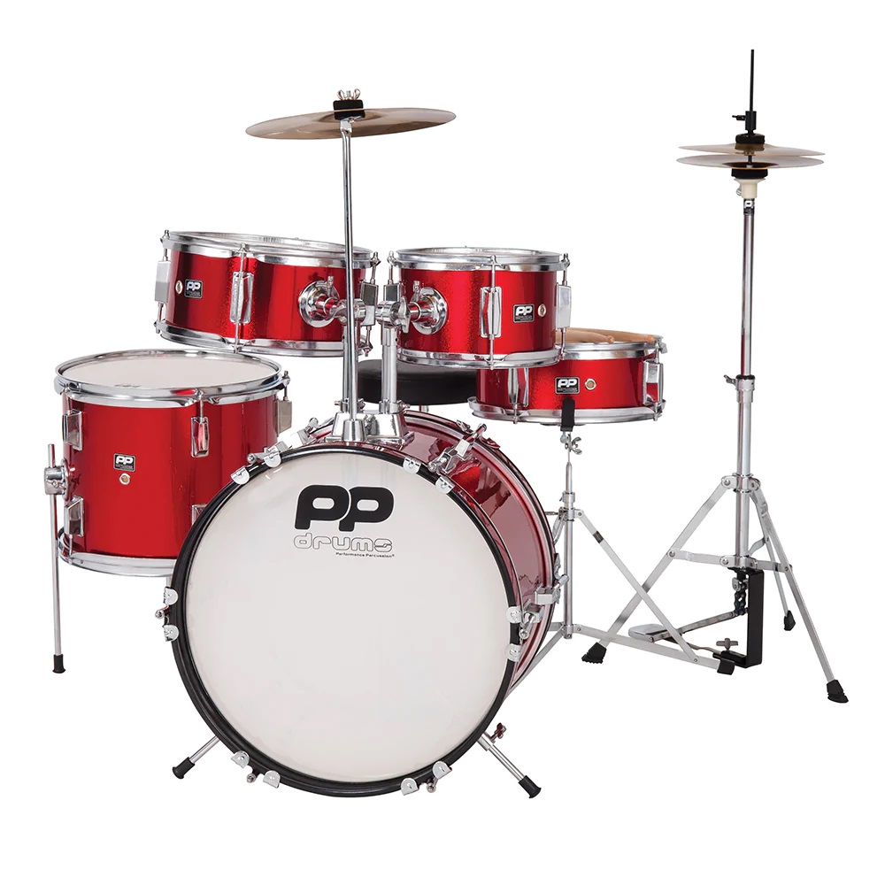An image of Performance Percussion Junior Drum Kit Red