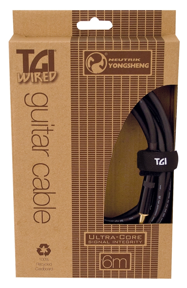 An image of TGI Guitar Cable 3m 10ft Premium Neutrik Connectors | PMT Online