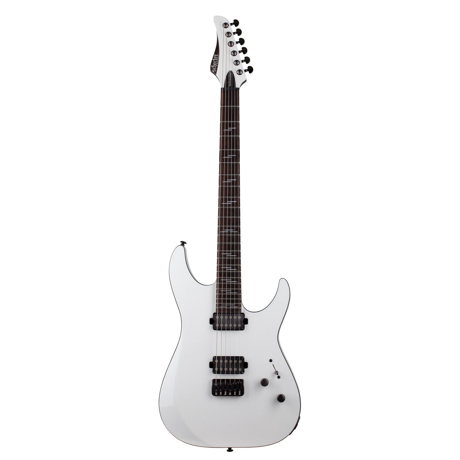 An image of Schecter Reaper-6 Custom Guitar, Gloss White | PMT Online